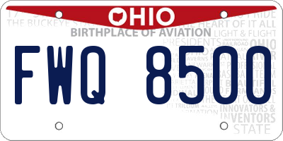 OH license plate FWQ8500