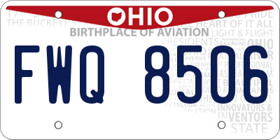 OH license plate FWQ8506