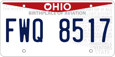 OH license plate FWQ8517