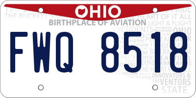 OH license plate FWQ8518