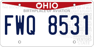 OH license plate FWQ8531