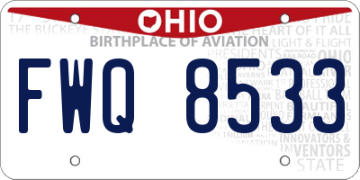 OH license plate FWQ8533