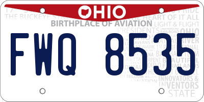 OH license plate FWQ8535