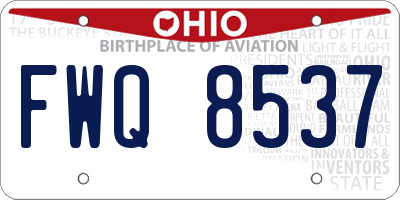 OH license plate FWQ8537