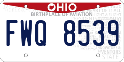 OH license plate FWQ8539