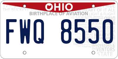 OH license plate FWQ8550