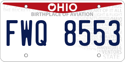 OH license plate FWQ8553