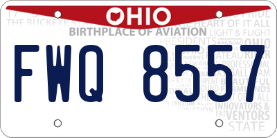 OH license plate FWQ8557