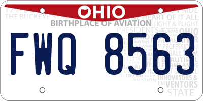 OH license plate FWQ8563