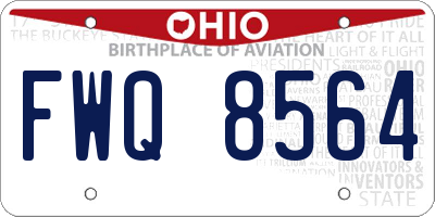 OH license plate FWQ8564