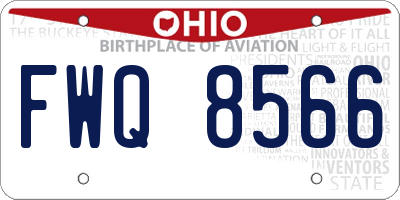 OH license plate FWQ8566