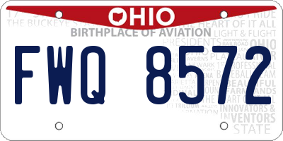 OH license plate FWQ8572