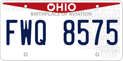 OH license plate FWQ8575