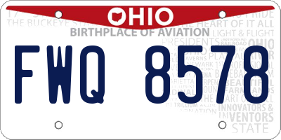 OH license plate FWQ8578