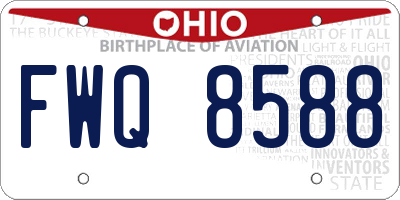 OH license plate FWQ8588
