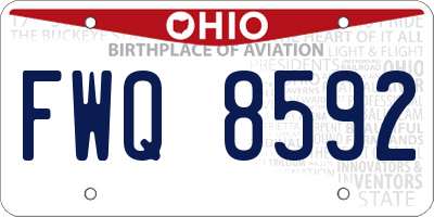 OH license plate FWQ8592