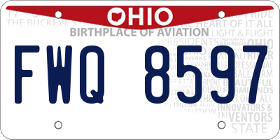 OH license plate FWQ8597