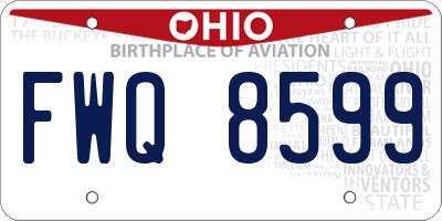 OH license plate FWQ8599
