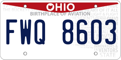 OH license plate FWQ8603