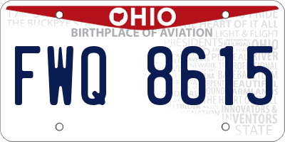 OH license plate FWQ8615