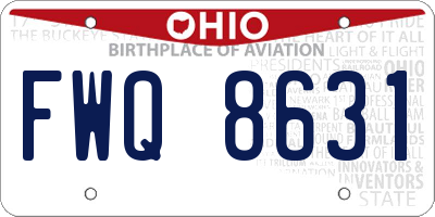 OH license plate FWQ8631