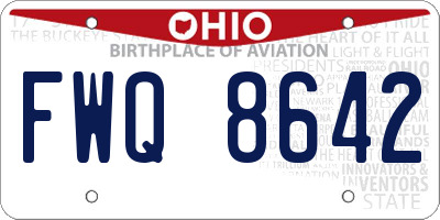 OH license plate FWQ8642