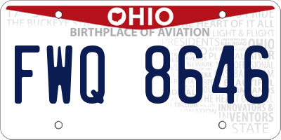 OH license plate FWQ8646