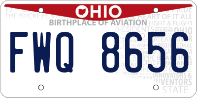 OH license plate FWQ8656