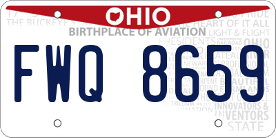 OH license plate FWQ8659
