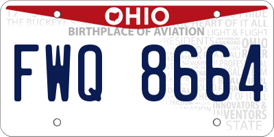 OH license plate FWQ8664