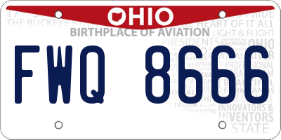 OH license plate FWQ8666