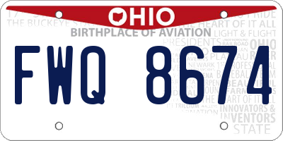 OH license plate FWQ8674