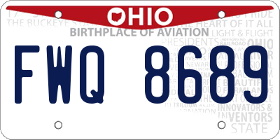 OH license plate FWQ8689