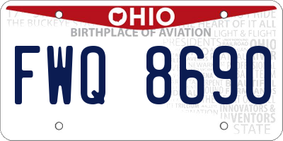 OH license plate FWQ8690