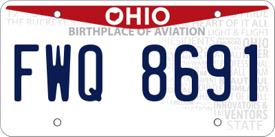 OH license plate FWQ8691