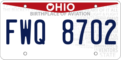 OH license plate FWQ8702