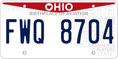 OH license plate FWQ8704