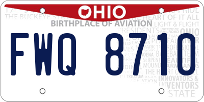 OH license plate FWQ8710