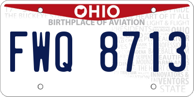 OH license plate FWQ8713