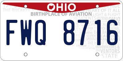 OH license plate FWQ8716