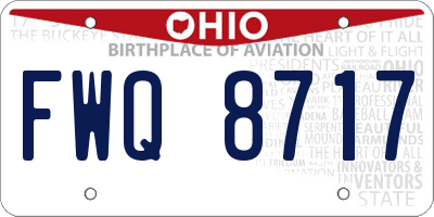 OH license plate FWQ8717