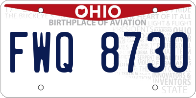 OH license plate FWQ8730