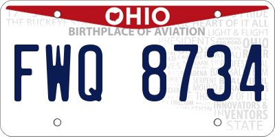 OH license plate FWQ8734