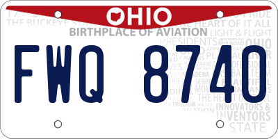 OH license plate FWQ8740