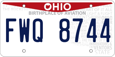 OH license plate FWQ8744