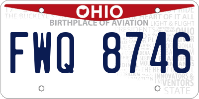 OH license plate FWQ8746