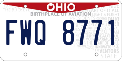 OH license plate FWQ8771