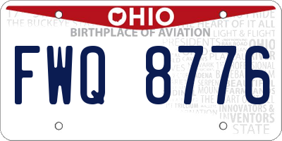 OH license plate FWQ8776