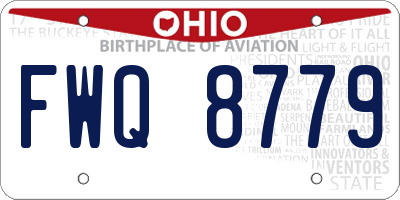OH license plate FWQ8779
