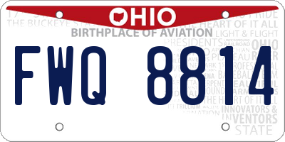 OH license plate FWQ8814